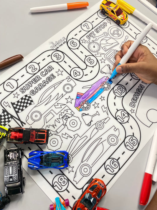 Turbo Race Track Mat – Reusable, Mess-Free Racing Fun for Kids