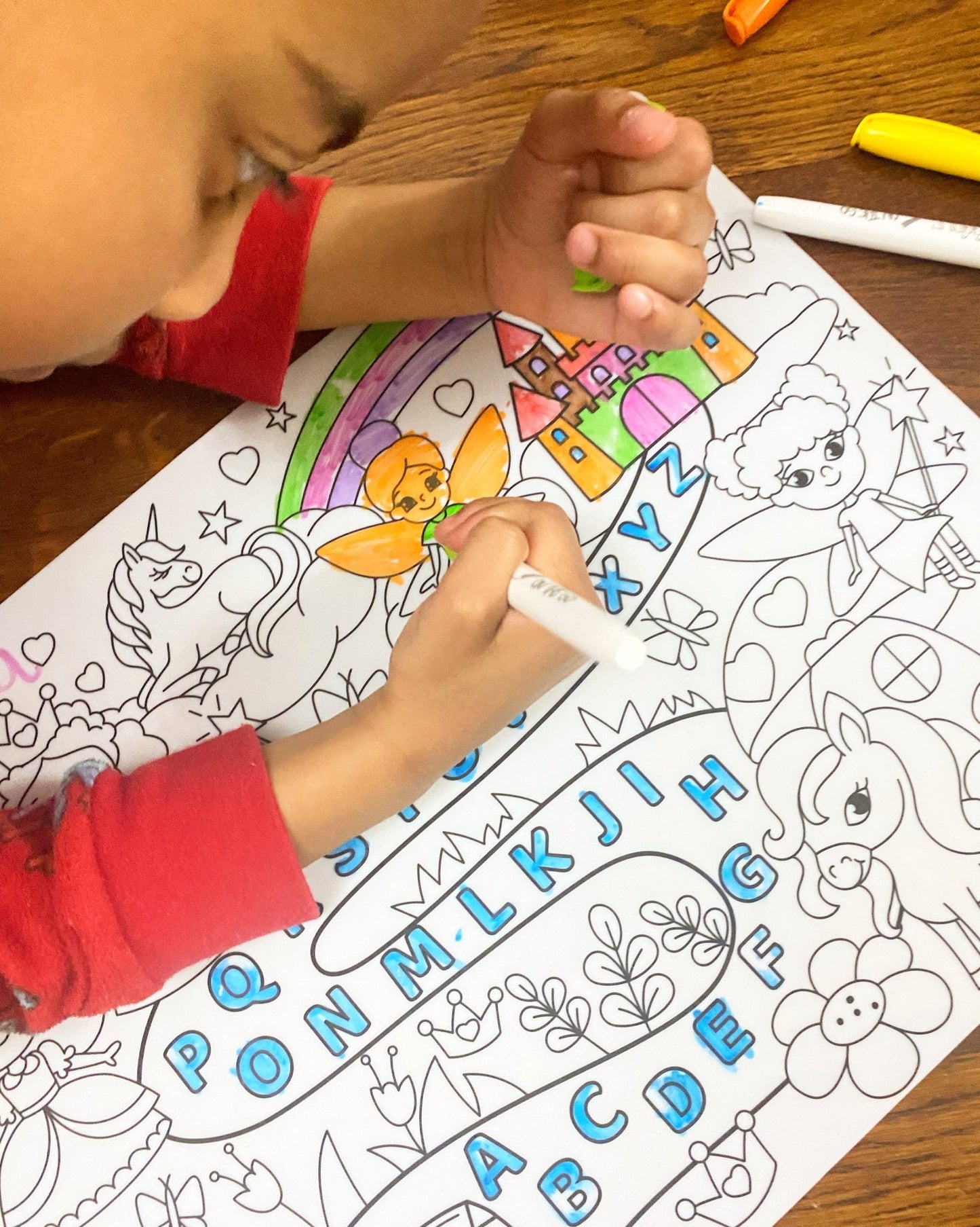 Fairytale Alphabet Garden - Reusable Alphabet Colour Mat for Creative Learning