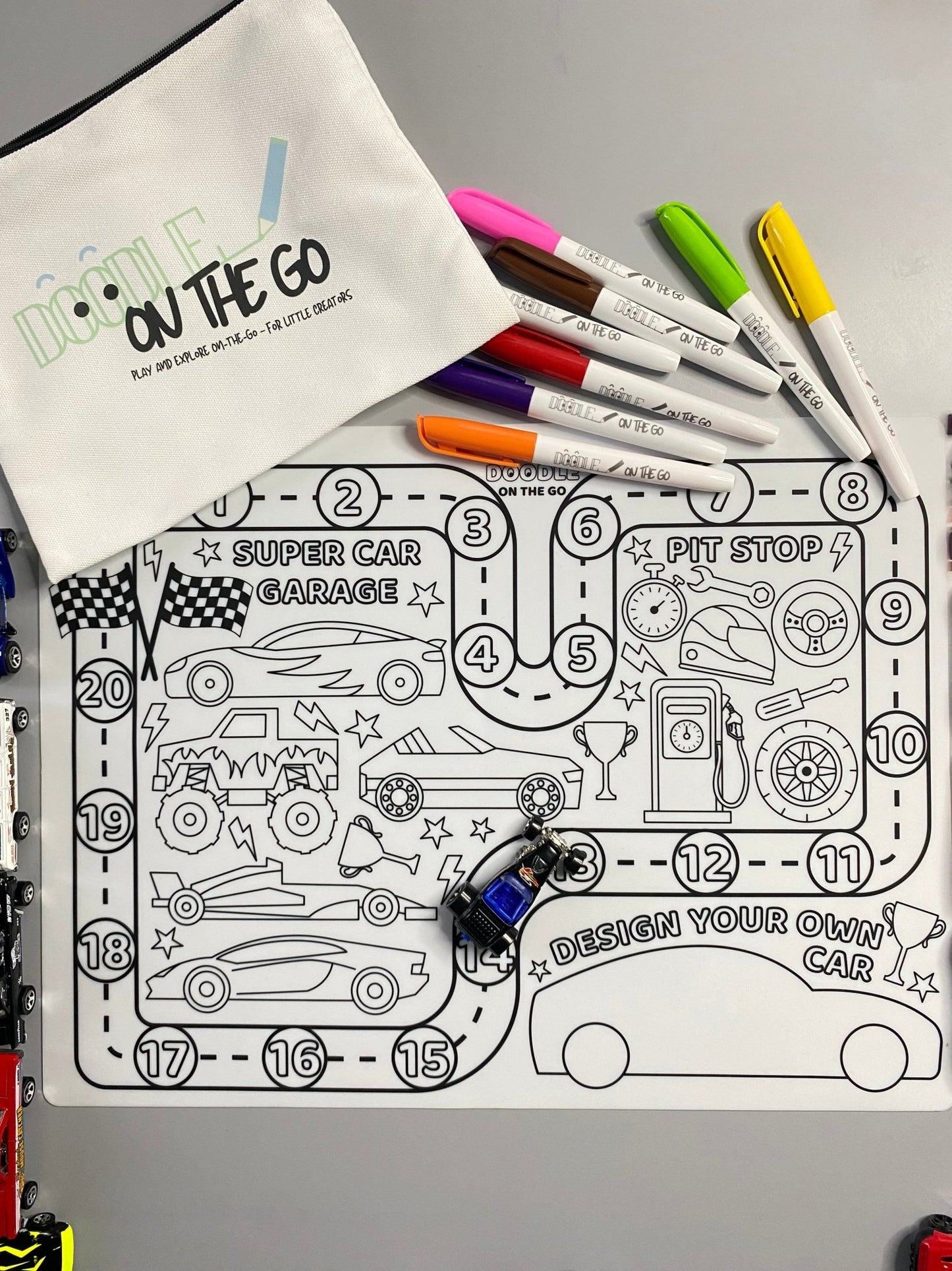 Turbo Race Track Mat – Reusable, Mess-Free Racing Fun for Kids