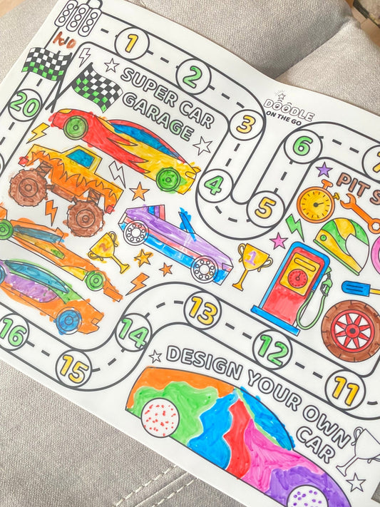 Turbo Race Track Mat – Reusable, Mess-Free Racing Fun for Kids